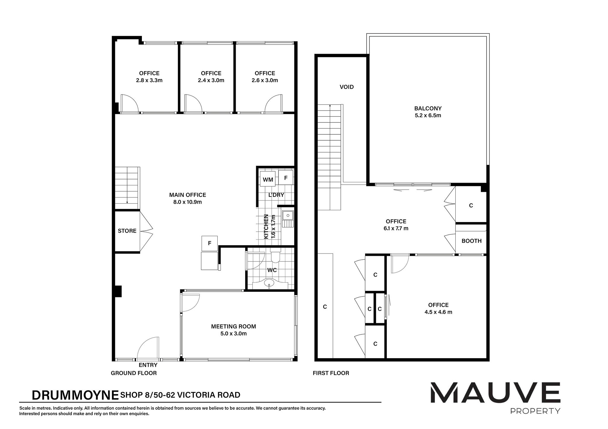Unit 8 floorplan - two-level office, 180sqm NLA
